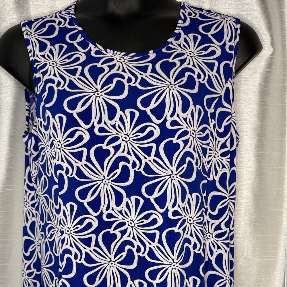 Maggie Sweet Sleeveless Midi Dress Floral Textured Stretch Wedding Party Sz L
